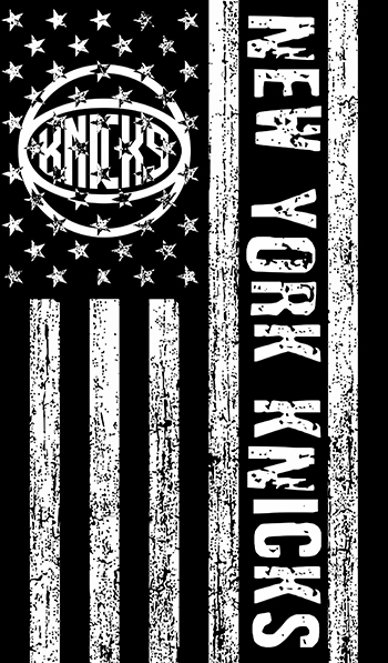 New York Knicks Black And White American Flag logo vinyl decal